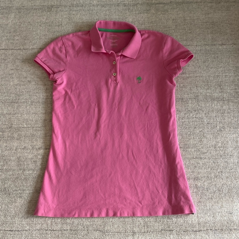 Lilly Pulitzer Pink Island Short Sleeve Polo. Size small.
